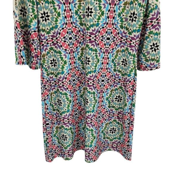 Tacera Dress Womens S Mod 3/4 Crochet Angel Sleeve Keyhole Scoop Neck Shift Pink - Picture 6 of 10